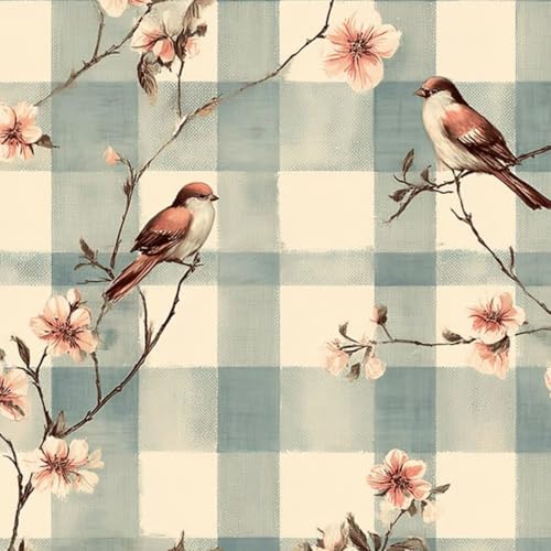 ǎ 45cm x 300cm  Ɣ̃`FbN̔wiɕ`ꂽBe[W̒ƉԂ̎} @\ h/h~/h HI N  ӂ܎ Ƌ  DIY OK