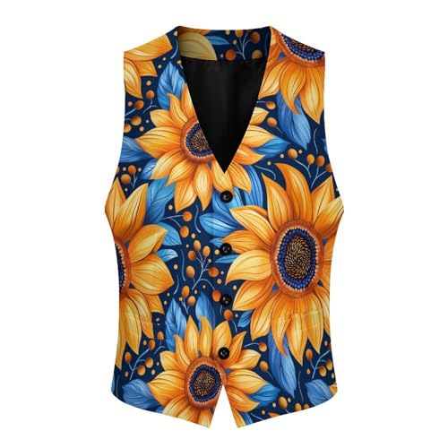 Sunflower Men's Suit Vests Business Formal Dress V-Neck Waistcoat Tops with 2 Pockets4
