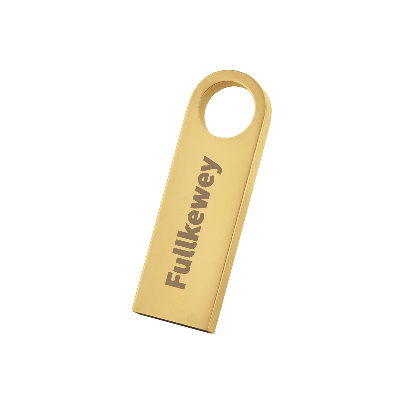 16G/32G/64G/128G Flash Drive, Fullkewey Sleek Metal USB 2.0, Metal Waterproof Compact Pen Drive,Thumb Drive, High Speed Memory Stick for PC Laptop Computer (Gold, 128, GB)