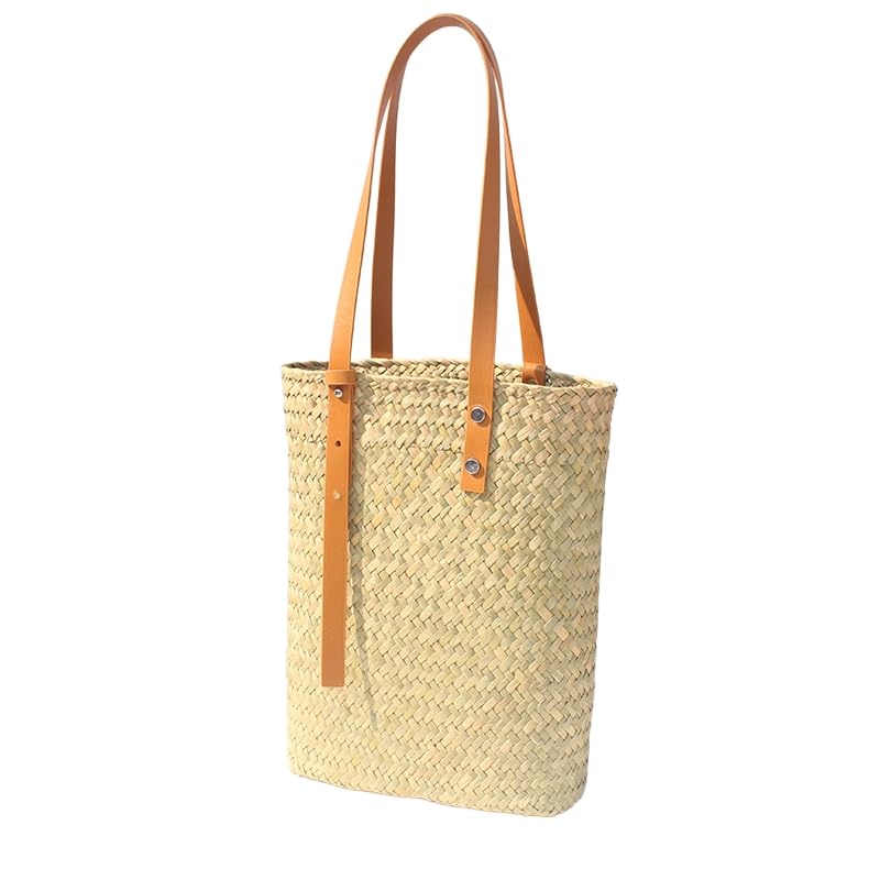 1pc primary color Weave Bag，7.67 * 3.34 * 10.23inch， Adorable Grass Style, Trendy， Versatile Must Have in Handbags Wallets