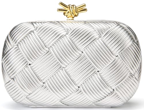 Image of Clutch Purses for Women, Vegan Leather Evening Handbag with Gold Chain