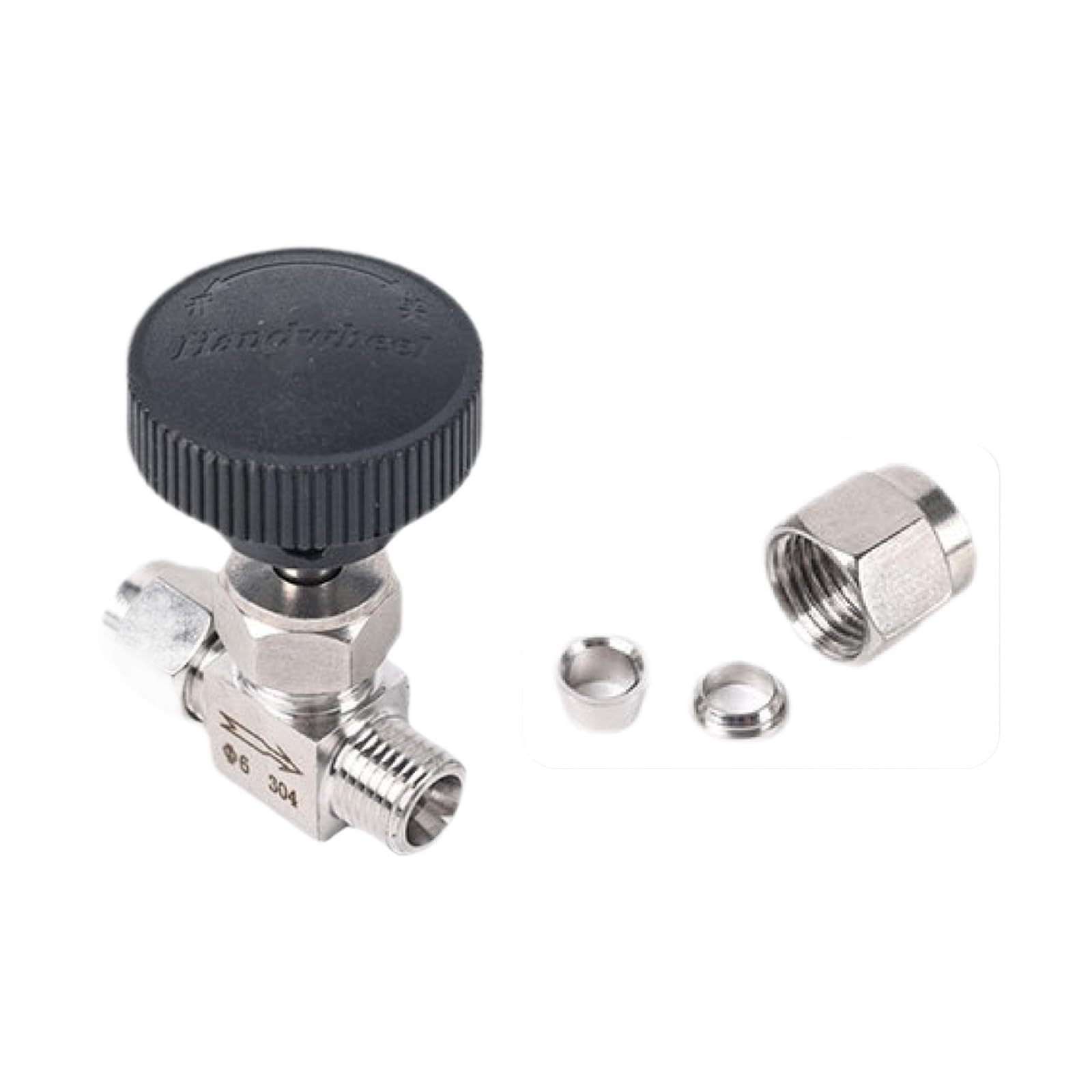Valve à pointeau inox SS304 robustesse maximale pour haute pression tuyaux 6-12mm et 16mm