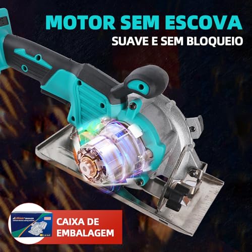 Serra Circular Sem Fio Recarregável E Portátil 2 Bateria (lâmina não incluída)