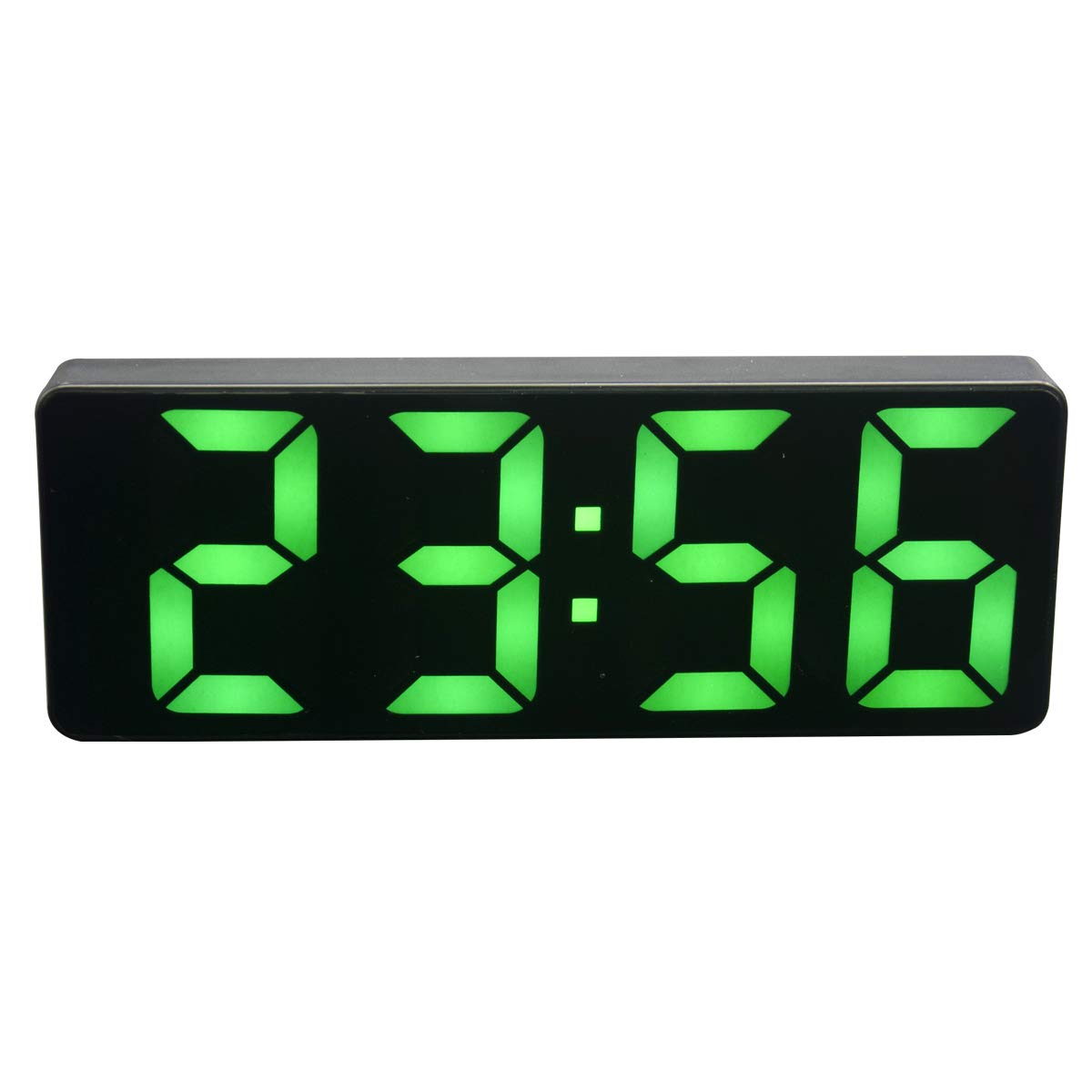 NC Multifunctional Voice-Activated Luminous Mute Electronic Alarm Clock, LED Temperature Display, Smart Clock with Light, Creative Mirror (Green Number)