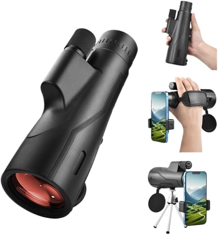 12X52 Monocular Telescope BAK4 Prism Optical Lens High Power Bird Observation Light Night Vision Binocular Telescope HD