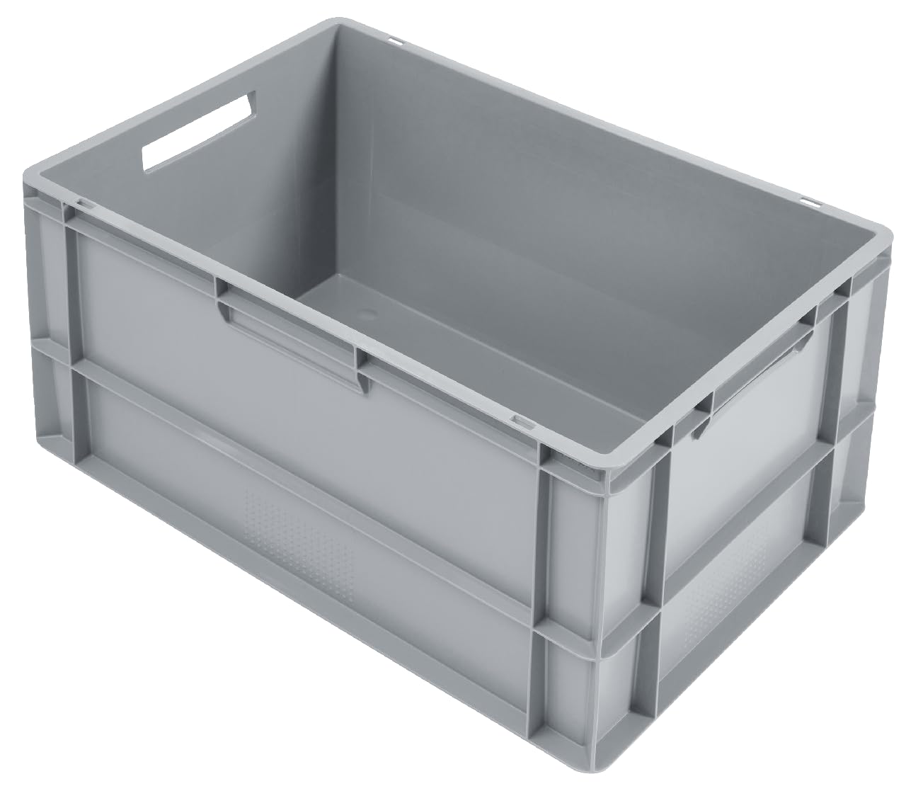METRO Professional Eurobox PP 60 x 40 x 32 cm, 60 L, 25 kg, apilable, con asa, color gris