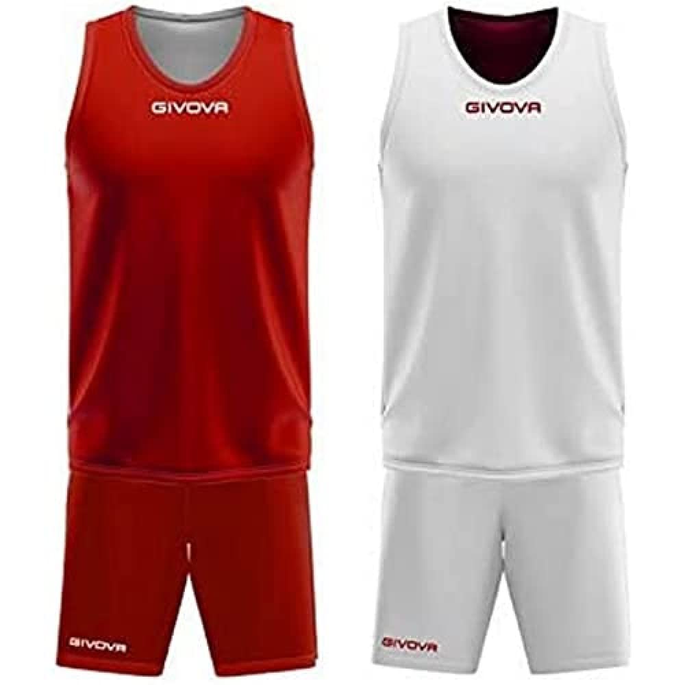 Givova, zestaw double, czerwony/biały, 3XS