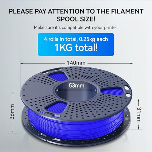 Image of JAYO TPU 3D Printer Filament Bundle, 95A Flexible Soft TPU Filament 1.75mm, 250g Spool, 4 Rolls, 1kg in Total, Green+Orange+Red+Blue