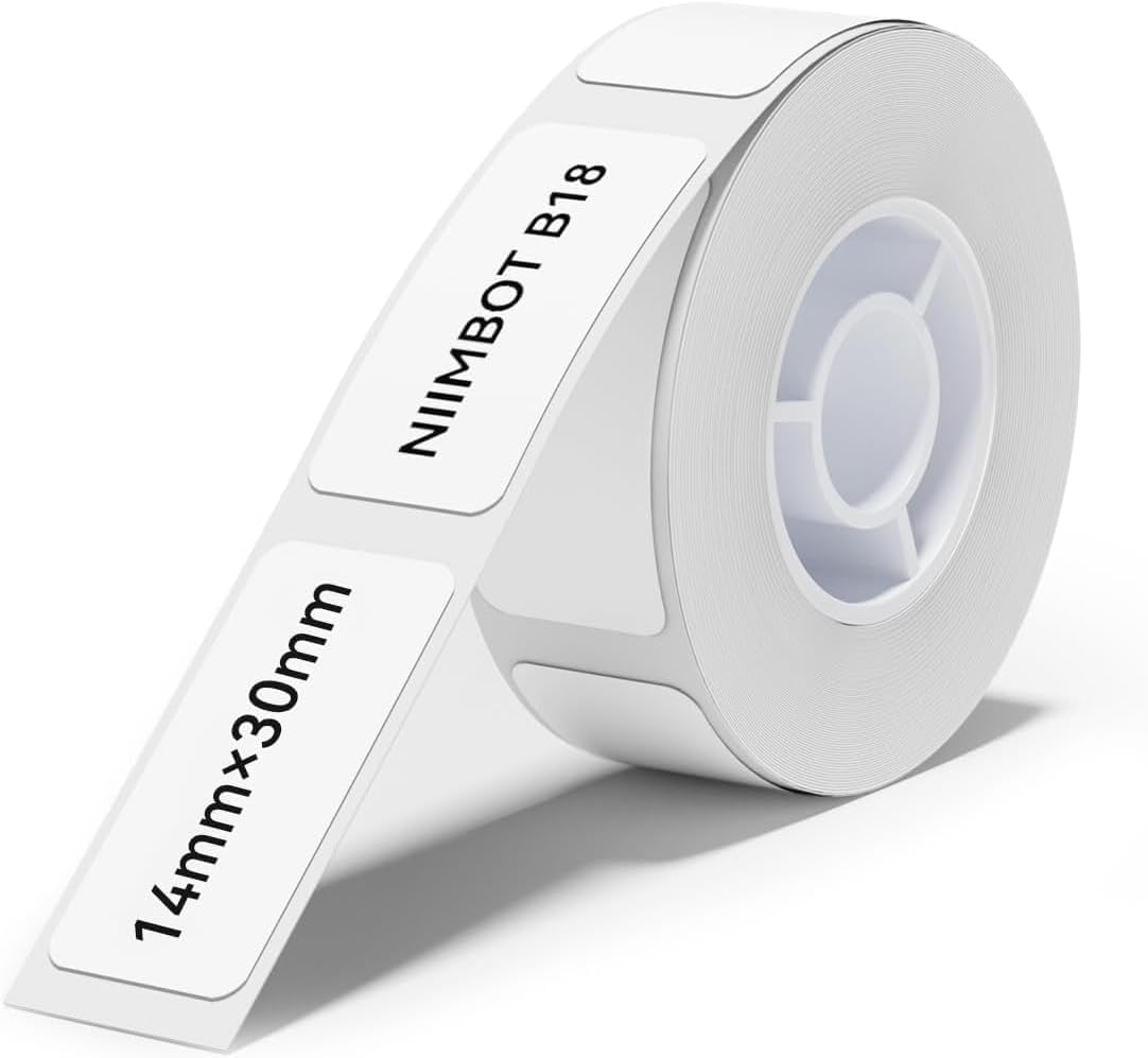 NIIMBOT Ruban D'Étiquetage Compatible B18 - Recharge 16m Rouge Pour Imprimante Étiquettes Thermique
