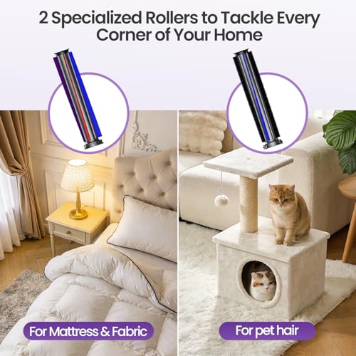 Image of Xlife Mattress Vacuum, Bed Vacuum Cleaner with 2 Roller Brushes for Pet Hair, 253.7nm UV-C Light, 140F Heating, 550W 16KPA Suction, HEPA Filter Couch Vauum for Bed, Sofa, Pillow, Baby Crib