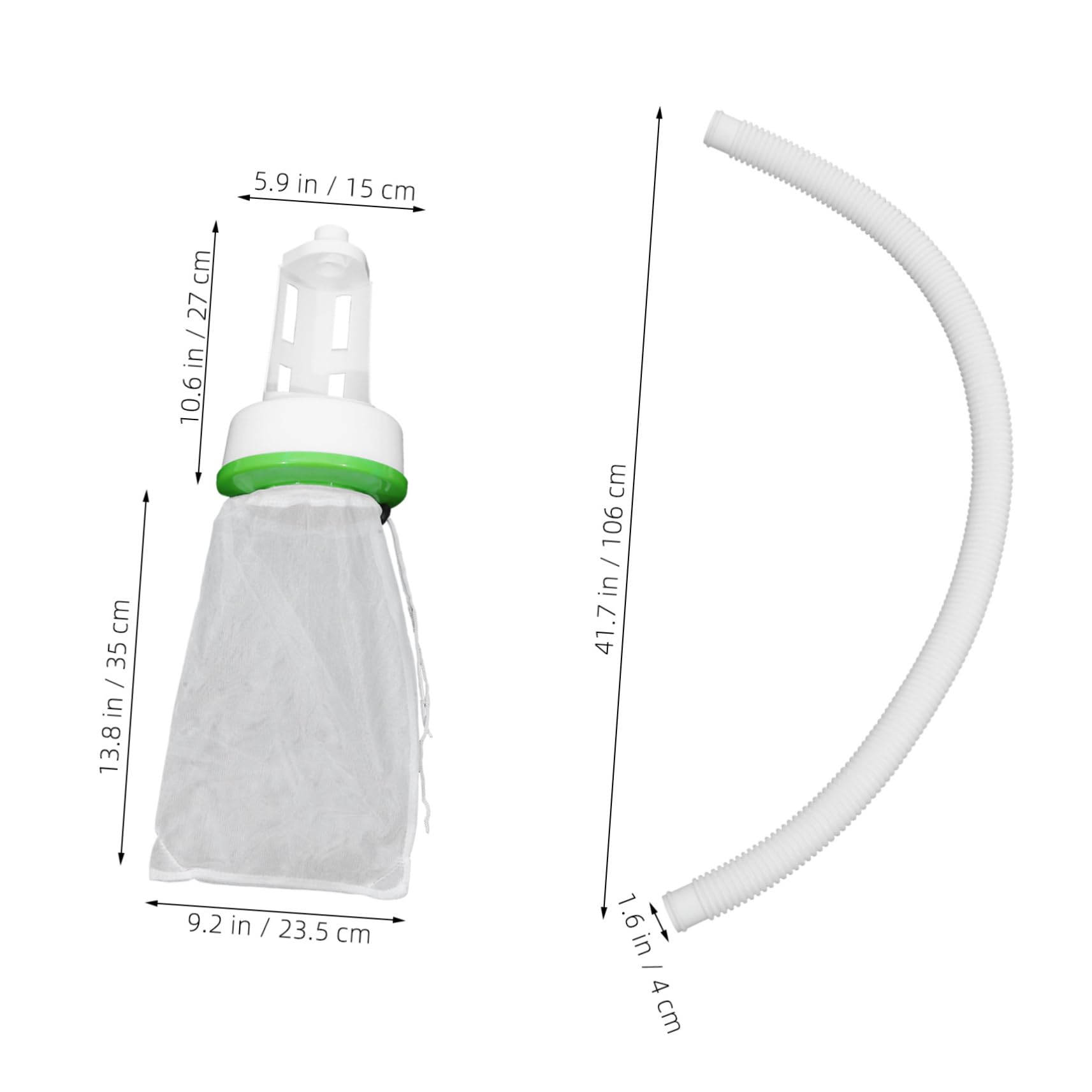 Lot de Chaussettes Filtrantes pour Piscine avec Tuyau et Connecteur, Grosse Capacité, pour Feuilles et Débris, 1 Set, Entretien du Bassin