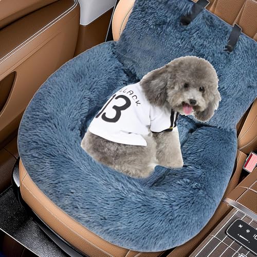 Autositz Hund | Hundebett Auto | Abnehmbar Hundeautositz Sicherheitssitz für Haustiere | Plüsch Warm Hunde Autositz Kissen für Fahrzeug und Innenbereich