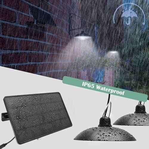 JACKYLED Solar Pendelleuchten Dual Head Solar Schuppenleuchten Innen Außen IP65 Wasserdicht LED Hängende Schuppen… – Bild 5