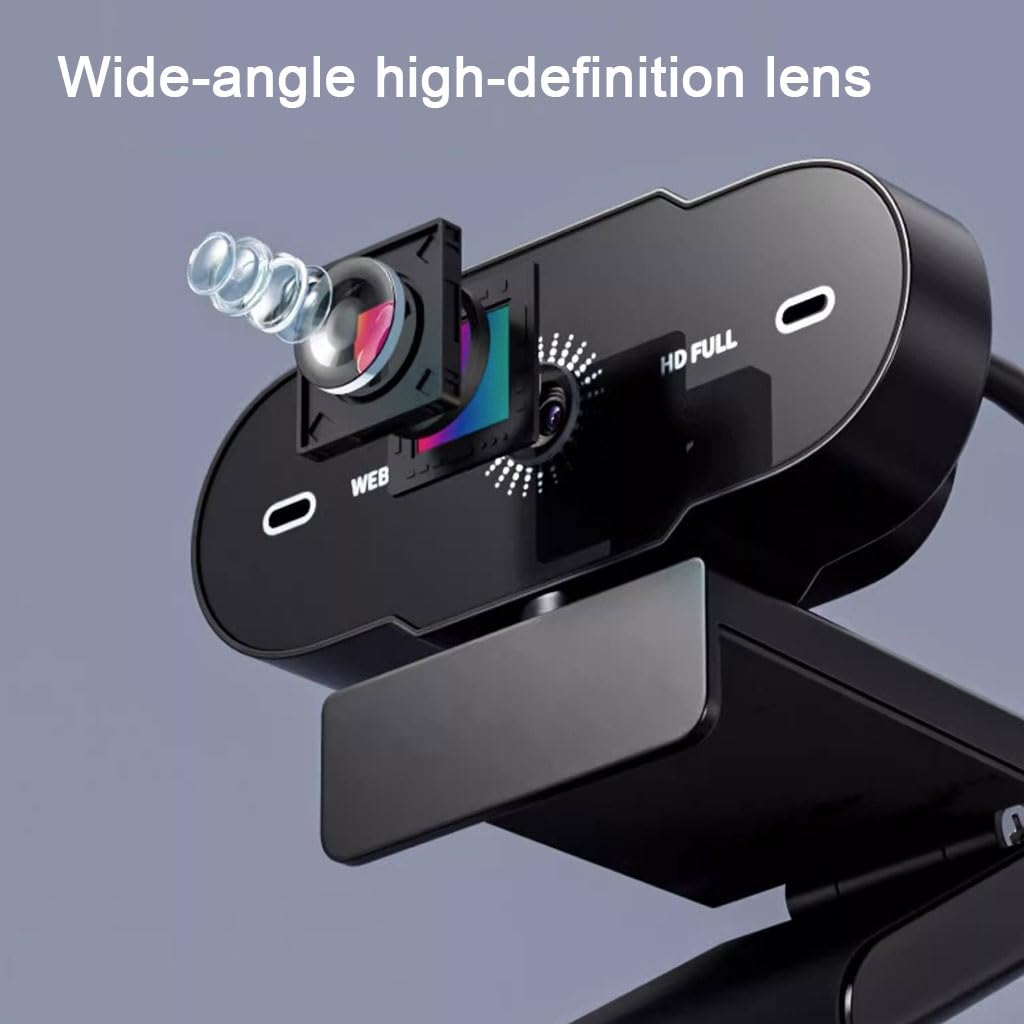 Kamera Internetowa 1080P / 2K Z Mikrofonem Dla Komputera/Laptopa, Kamera Internetowa HD Do Rozmów Wideo, Gry Na Żywo I Spotkania Online, Autofouse, Plug & Play USB Camrea(1080P)