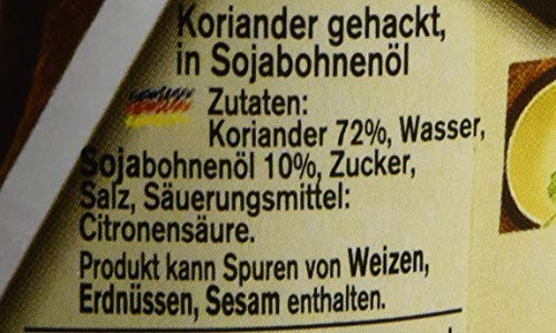 Exotic Food Koriander, gehackt, in Sojabohnenöl, 6er Pack (6 x 100 g)