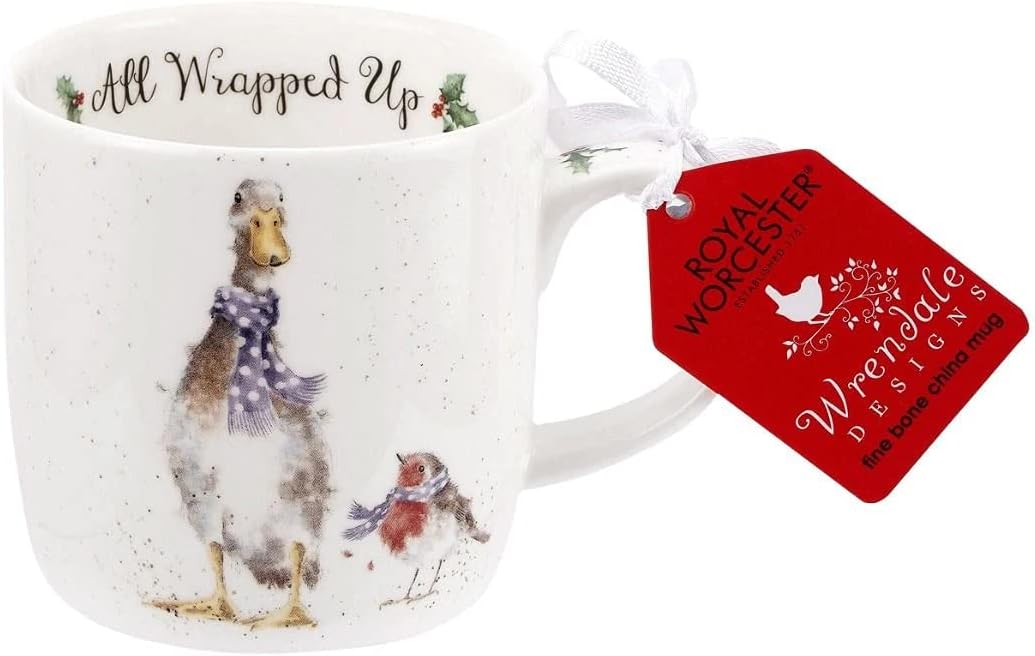 PortmeirionHome & Gifts MMOA5629-XS All Wrapped Up Mug, Bone China, Multi-Colour, 8.5 x 12 x 8 cm