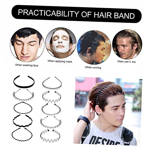 FOMIYES 10 Pcs Tiara Ondulada Bandanas De Metal Para Homens Aro De Cabelo De Metal Homens Headband P