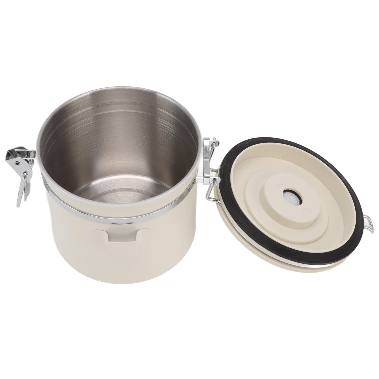 Tanister del caffè ermetico con valvola in acciaio inossidabile 304 e scoop, stoccaggio multiplo per caffè macinato, tè e cibo, mantiene i contenuti più freschi con una potente (YlwxzenithLcPhm9-11)