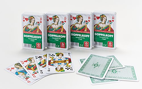 4 x Doppelkopf Französisch ohne Kunststoffetui Zellophan