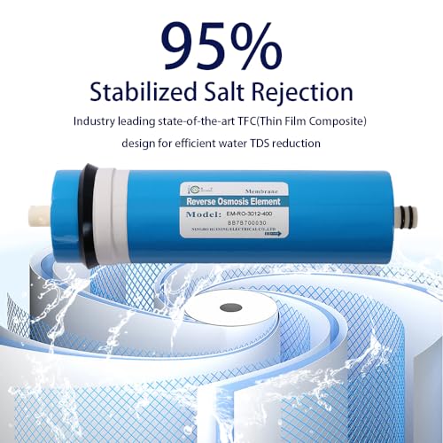 Huining Membran RO 400GPD 3012-400 Umkehrosmose Wohnwasserfilter Ersatzkartusche für Hauswasserfilteranlage Trinkwasserfilter Untertischwasserfilter