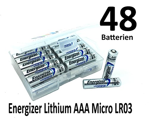 Preisvergleich Produktbild NEMT Flachbox mit 48x Energizer Lithium Micro AAA Batterie LR03