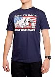 Back To Back World War Champs Bulldog Champions USA Men's T-Shirt Navy (XX-Large)