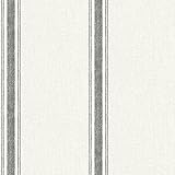 Chesapeake 3115-12461 Linette Fabric Stripe Wallpaper, Black