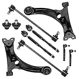 K640361 K640360 Front Lower Control Arm w/Ball Joint Compatible with Corolla 2003-2008 -10pc Set with Sway Bar Links Tie Rods K90309 K80230 EV470 ES80432 ES80431