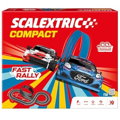 SCALEXTRIC - Circuito Compact - Pista de Carreras Completa - 2 Coches Incluidos - Escala 1:43 (Circuito Compact Fast Rally) | Ya disponible en tu tienda friki favorita! En mundofriki.es!