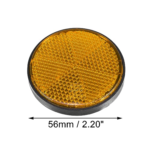 Image of X AUTOHAUX 8 Pcs Round Stick-on Safety Spoke Reflective Self Adhesive Reflector for Gate Posts Cars Trailer Motorcycle Trucks Boat Bicycle Bike Orange