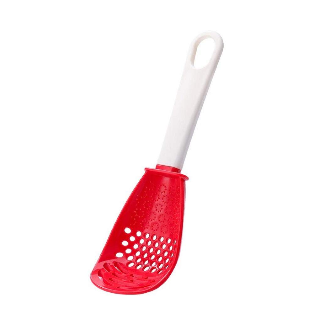 Amoyer Red Silicone Gadgets Kitchen Tools Fried Shovel Spatula Egg Fish Frying Pan Scoop Cooking Utensils Grinding And Mashing Colander