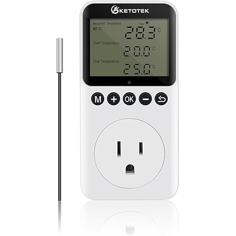 Digital Temperature Controller Outlet Day Night Thermostat Plug