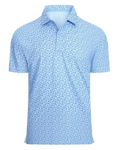 Image of Damipow Premium Golf Shirts for Men Dry Fit Performance Polo Short Sleeve Collared Shirt