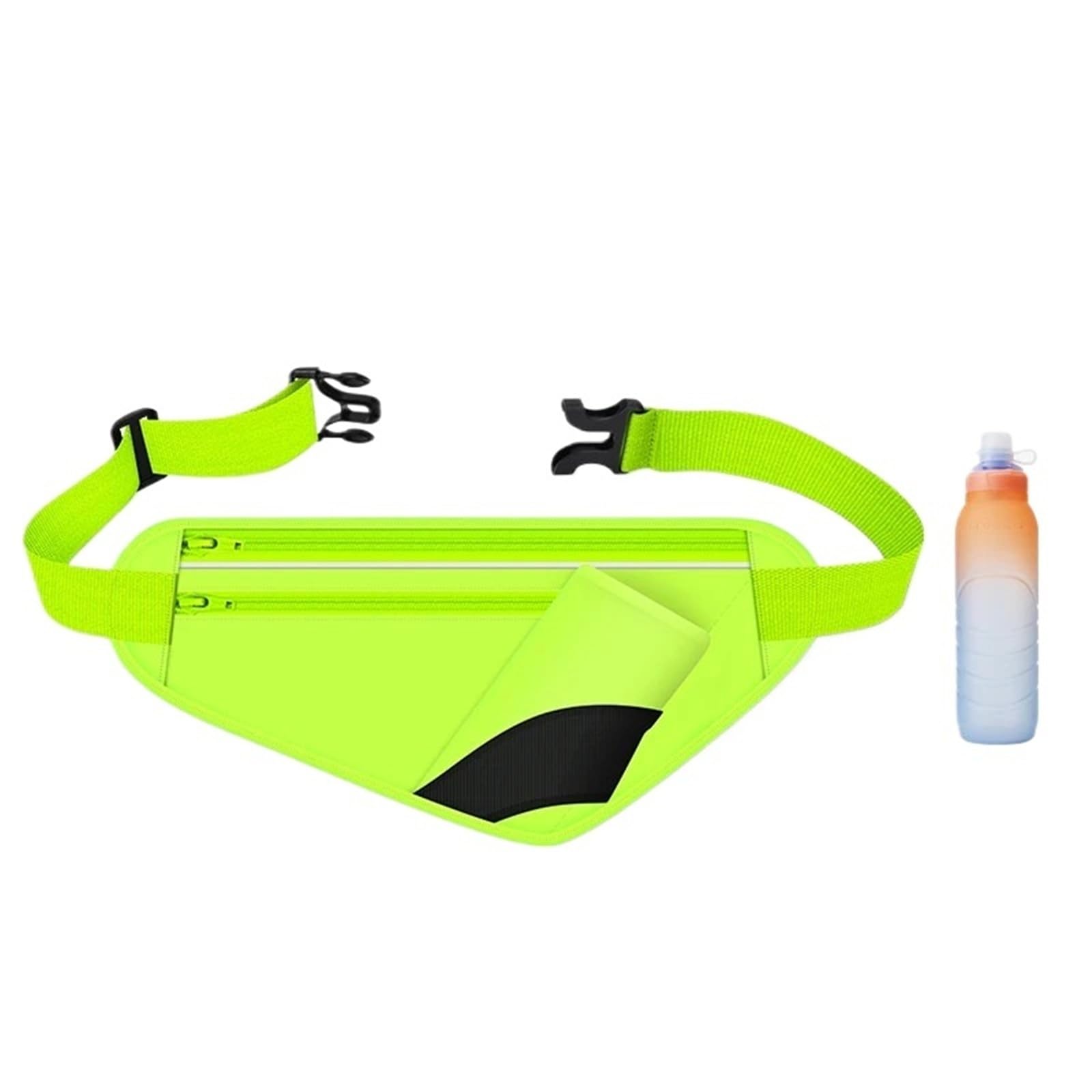 Cinturón De Correr Cinturón ajustable for correr con portabotellas, riñonera de hidratación reflectante for senderismo, trotar, Unisex