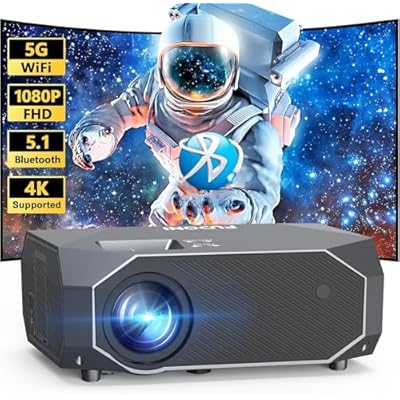 Projector with 5G WiFi and Bluetooth Native 108...