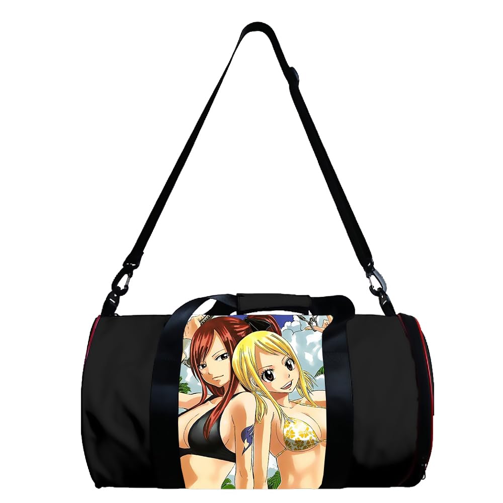 Zhongkaihua FAIRY TAIL Cylinder Crossbody Bag Large Capacity Multifunctional Sports Swimming Gym Duffle Bag,Anime Printed Pattern Casual Travel Portable Bag — image 1