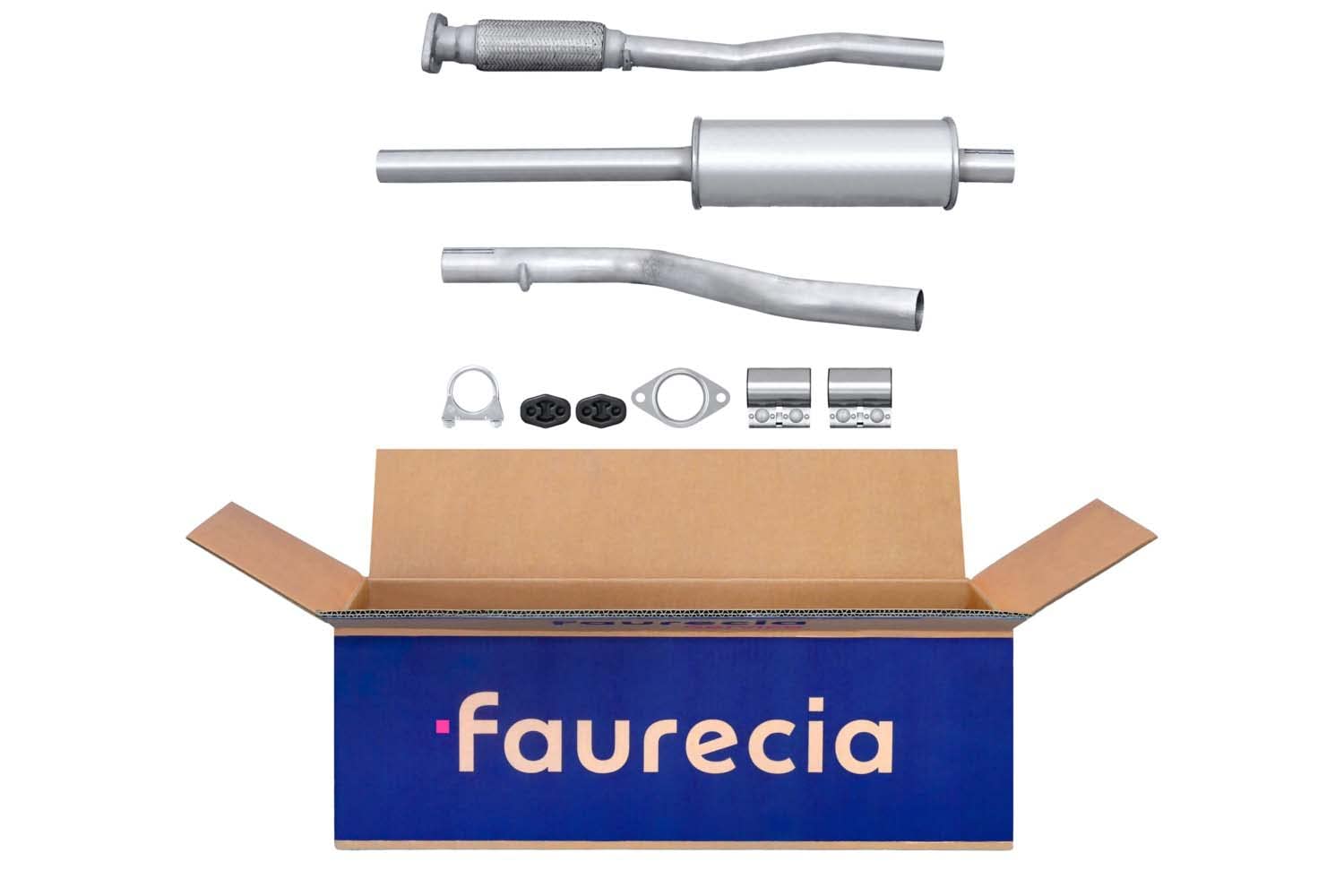 HELLA 8LC 366 023-851 Silenziatore centrale - Easy2Fit® Kit - centro - a tre pezzi/in tre parti - Kit con parti annesse