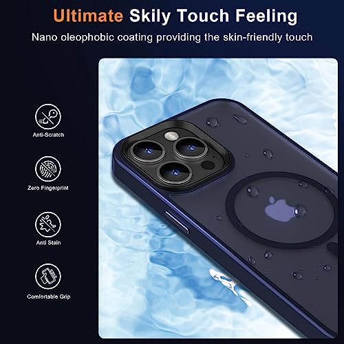 Image of MOCCA Magnetic Shockproof for iPhone 12 Pro Max Case,Deep Blue | 10ft Drop | Compatible with MagSafe | w / Screen & Lens Protectors | Anti-Slip Matte | Raised Camera & Screen Lip | Ultra-Slim
