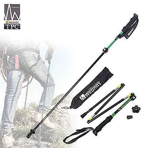 Weanas 1pc Folding Collapsible Trekking Pole Climbing Stick with EVA Foam Handle, Ultralight