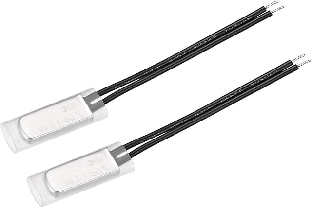 sourcing map KSD9700 Thermostat, 50 Normally Close Temperature Switch Thermal Switch, N.C 10A Metal Temperature Controller 2pcs