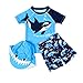 TinaDeer Baby Jungen Bademode Kinder Kurz Badeanzug Tops + Badehose mit Sonnenhut Hai-Druck Schwimmbekleidung Sonnenschutz Badebekleidung UV Schutz Bade-Set für 2-7 Jahre Jungen
