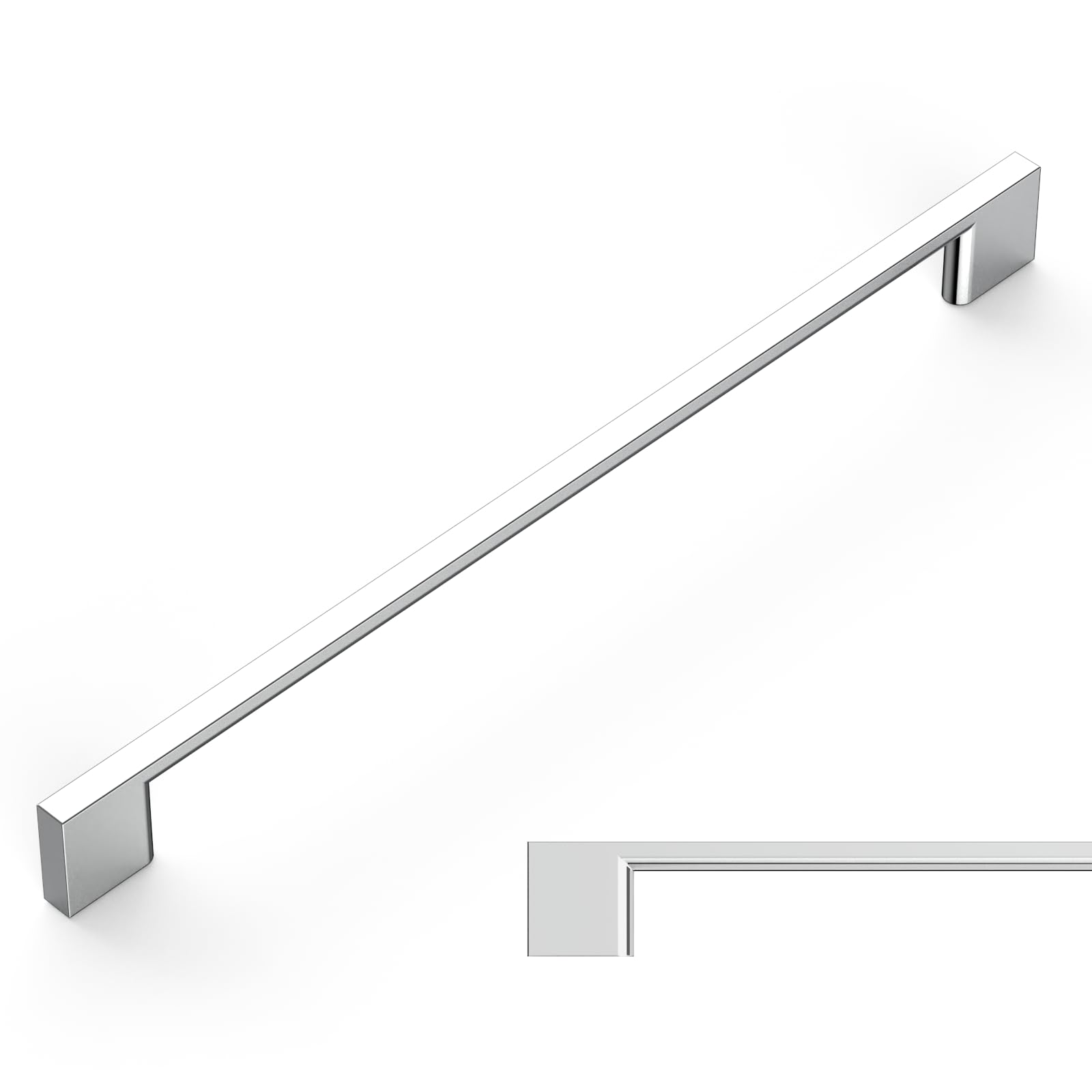 Photo 1 of Amerdeco 10 Pack Polished Chrome Cabinet Pulls, 10 Inch Centers