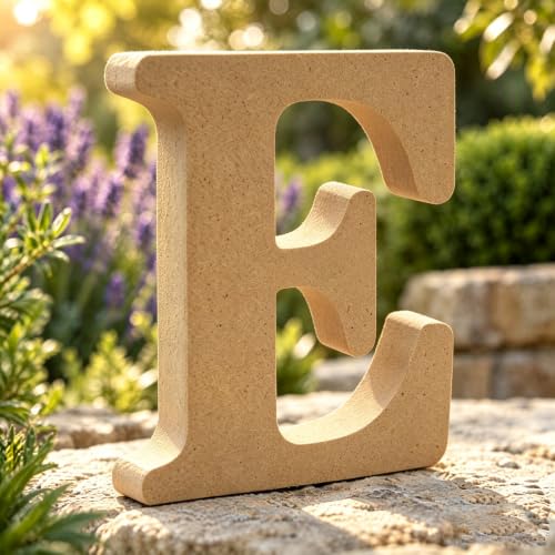 Freeas Naturholzfarben Holzbuchstaben 8 cm für Wanddeko & Basteln (E) – Ansicht 1