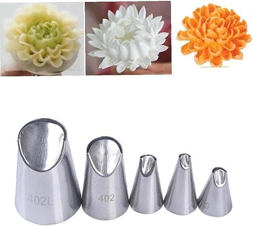 Miniatura 1 de 5 piezas de accesorios de cocina portátiles para crisantemo, boquilla de crisantemo, accesorios para hornear, boquillas de glaseado, puntas de