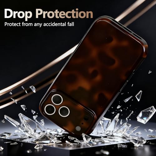 MYY Amber Brown Leopard Case for iPhone 18 Pro / 17 Pro | Amber Tortoise Shell Pattern, Slim Lightweight Design, Camera Protection, Includes 2 Tempered Glass Screen Protectors - image 3