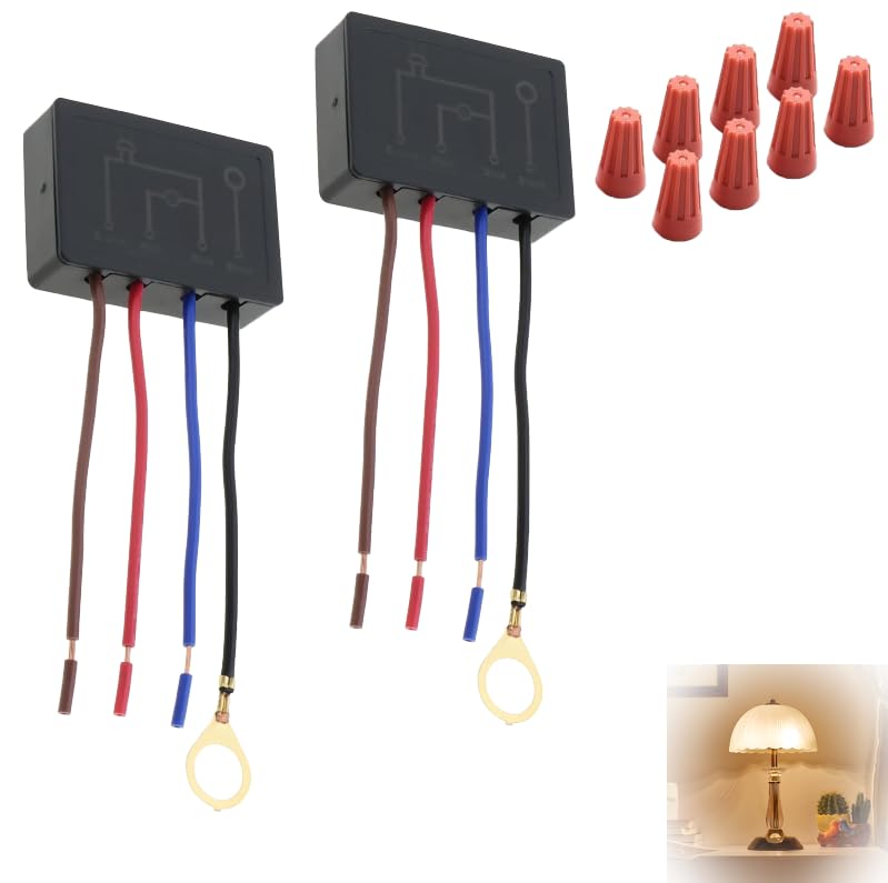 2 PCS Interrupteurs Tactiles pour Lampe de Table, Interrupteur Gradateur Tactile Variateur à Capteur Tactile 4 Voies Touch Dimmer Switch pour Lampe de Bureau...