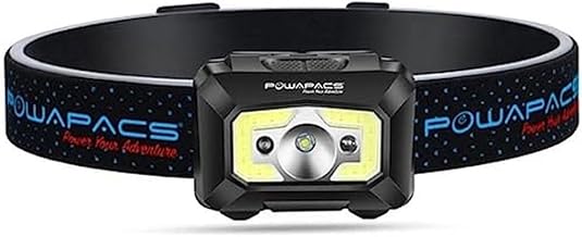 Powapacs Ultralite Rechargeable Head Torch, Black