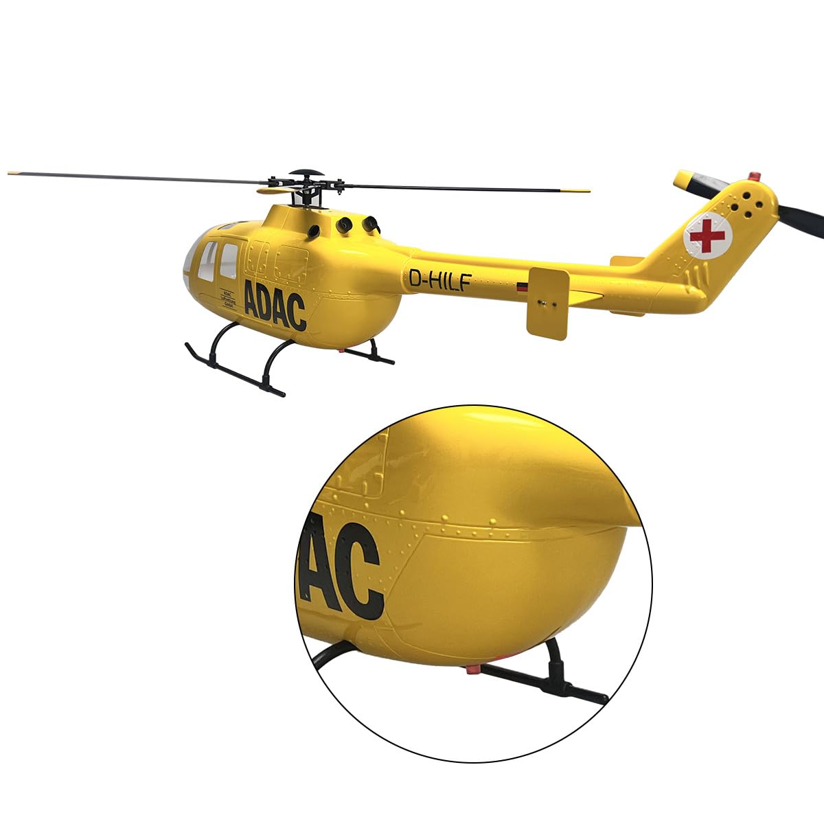 Lot De 4 Pales De Rotor Principal RC – Compatible Amewi AFX-105, FM BO-105, Modster