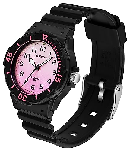 Women's Sport Waterproof Nurse Minimalist Simple Analog Watch - Casual Ladies Watch in Rose Gold Pink