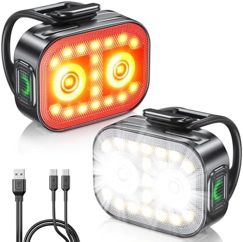 WOCBUY Bike Lights, Ultra-Slim & Lightweight Rechargeable Bicycle...
